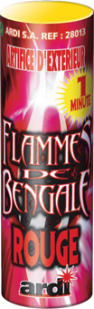 FLAMME DE BENGALE 1 MINUTE ROUGE