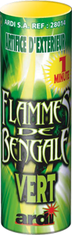 FLAMME DE BENGALE 1 MINUTE VERTE