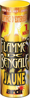 FLAMME DE BENGALE 1 MINUTE JAUNE