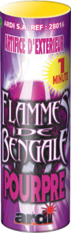 FLAMME DE BENGALE 1 MINUTE POURPRE