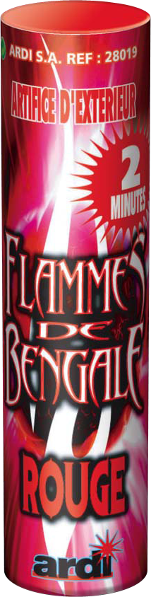 FLAMME DE BENGALE 2 MINUTES ROUGE