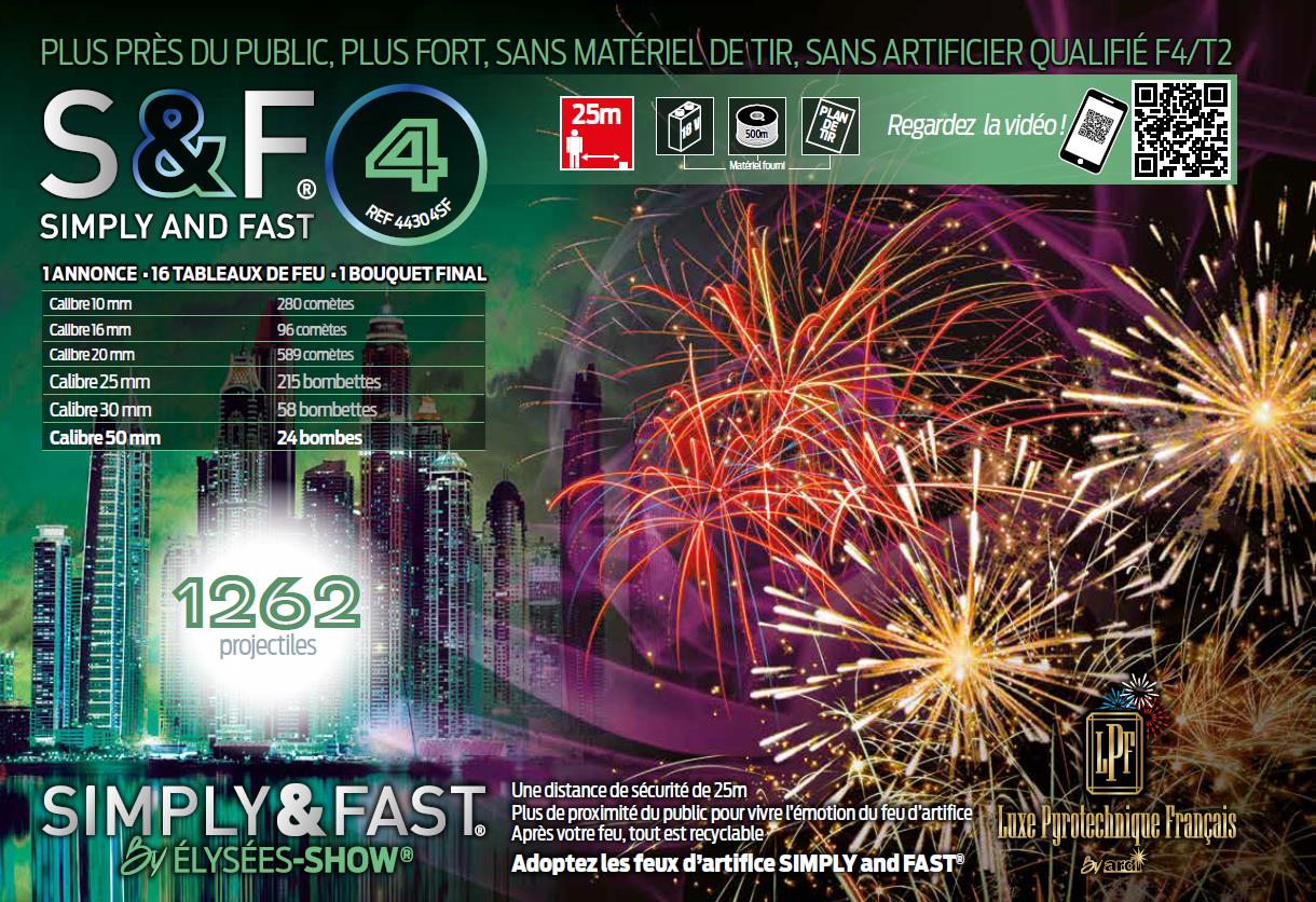 Le Feu d'artifice SIMPLY AND FAST N°4 VERSION LUXE PYROTECHNIQUE FRANCAIS BY ARDI