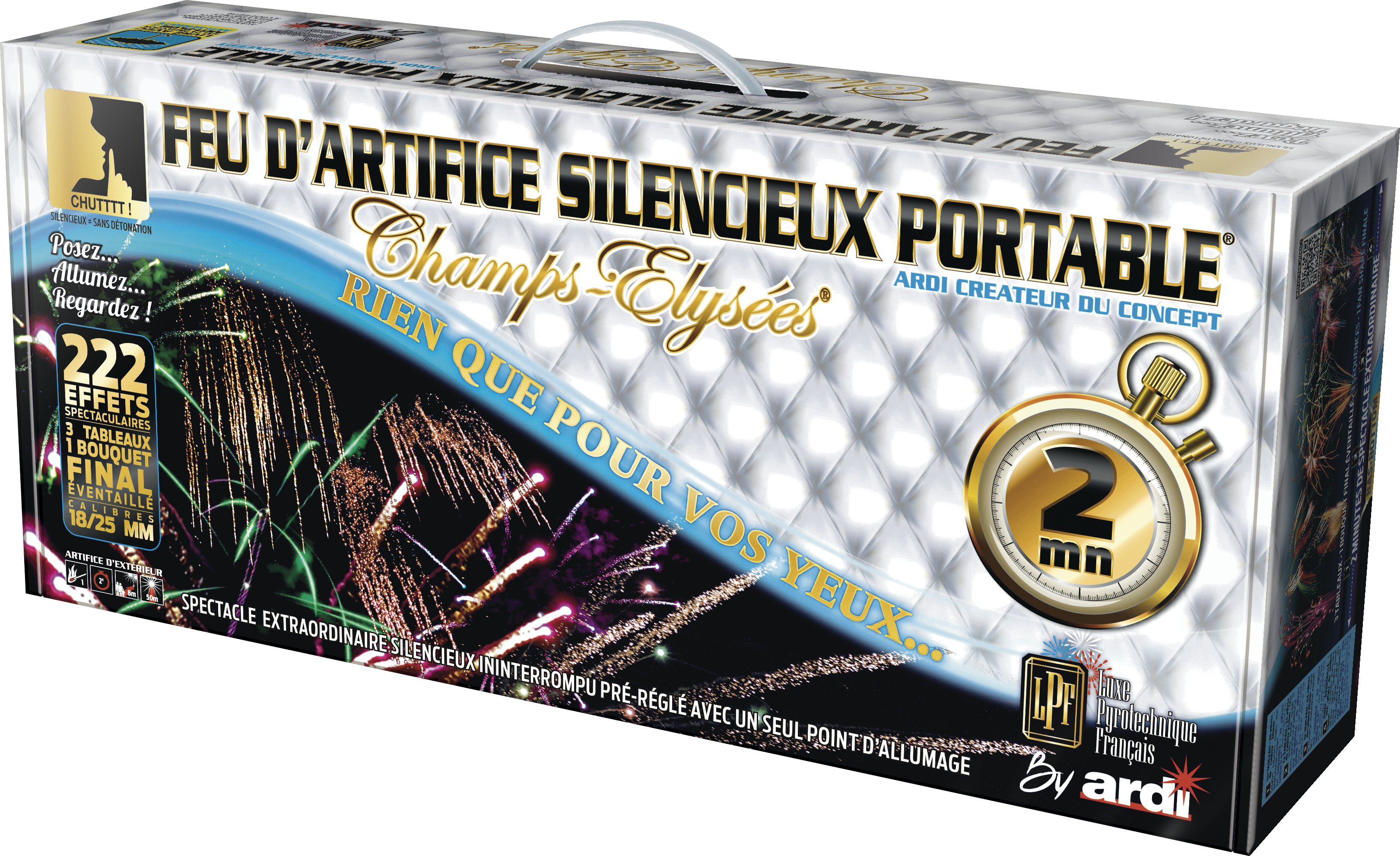 22359 Feu Portable® Luxe Pyrotechnique Français Silencieux – Rien que pour vos yeux - 2MN