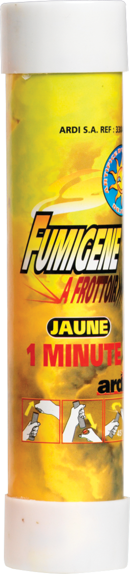 33040 - TUBE FUMIGÈNE À FROTTOIR 1 MINUTE JAUNE