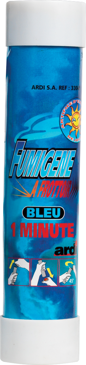 33041 - TUBE FUMIGÈNE À FROTTOIR 1 MINUTE BLEU