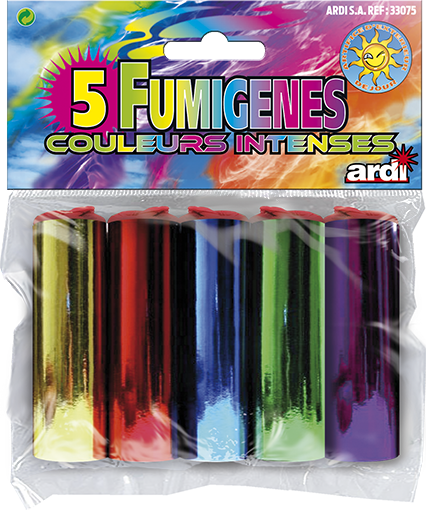 33075 - SACHET DE 5 FUMIGÈNES COULEURS INTENSES 