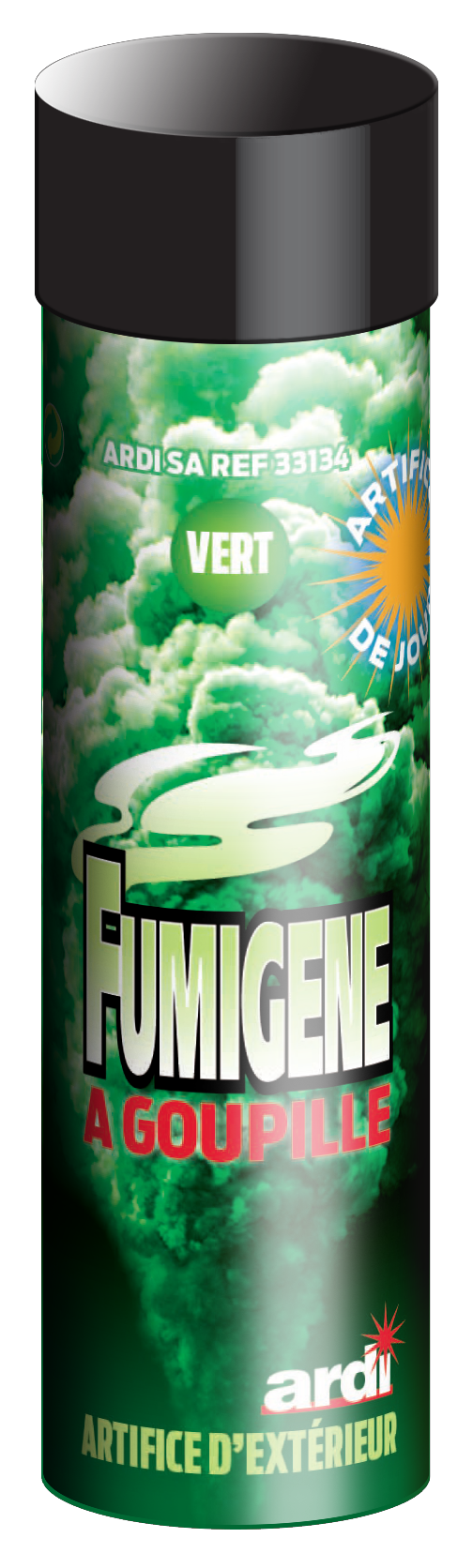 33134 - TUBE FUMIGÈNE À GOUPILLE 1 MINUTE VERT