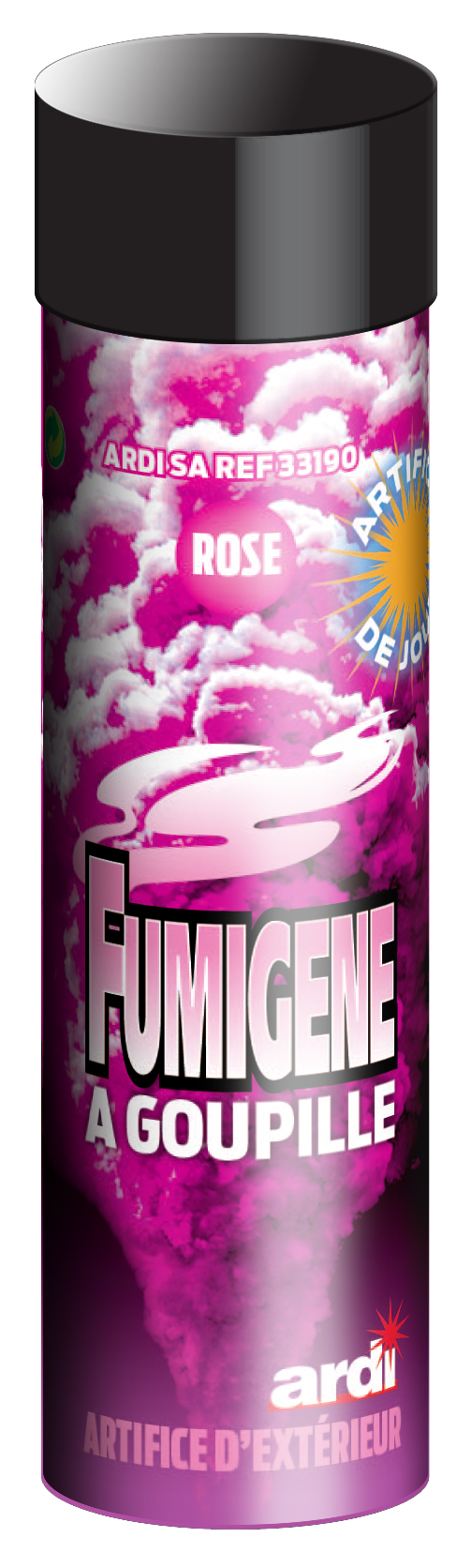 33190 - TUBE FUMIGÈNE À GOUPILLE 1 MINUTE ROSE